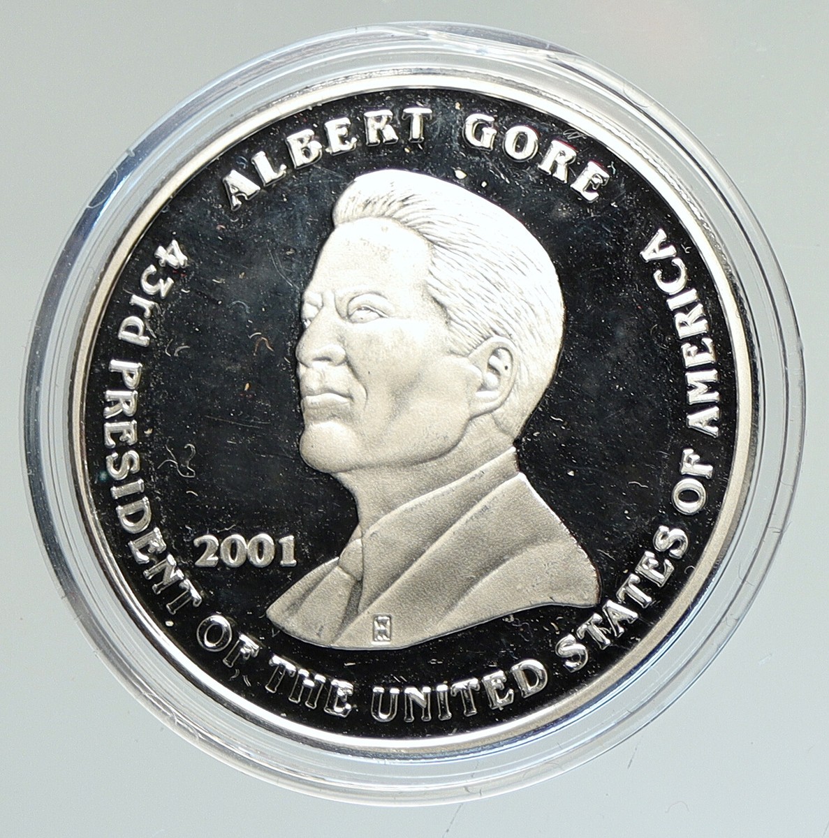 2001 USA President George Walker Bush vs Albert Gore Proof Silver