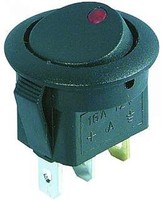 Wippenschalter, Rund, Beleuchtet Mit Led, Wippschalter, 16A/12V, Ein/Aus, S132