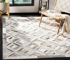 New Hair Skin Patchwork Handmade Large Cow Hand Cowhide Leather Rug Carpet Area