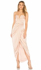 Vestido Yumi Kim Revolve Bombshell Seda Drapeado Sin Tirantes XS Rubor Rosa Camafeo Nuevo con Etiquetas