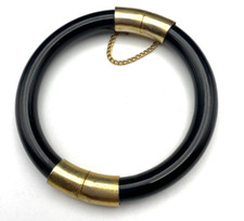 Chinese  Black Jade Bangle Bracelet