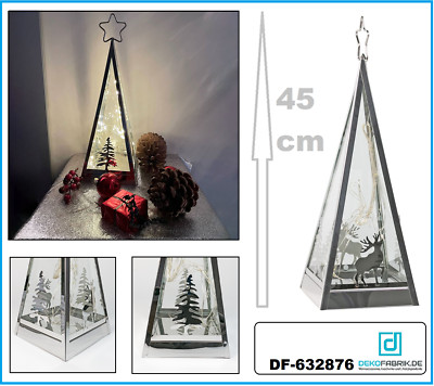 Winter Decoration Pyramid Metal 45Cm LED Light Chain Silver Look Design Formano