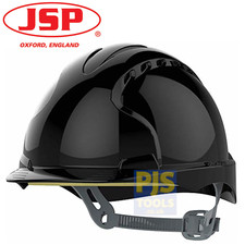 JSP EVO3 premium vented black safety helmet comfort liner standard peak hard hat