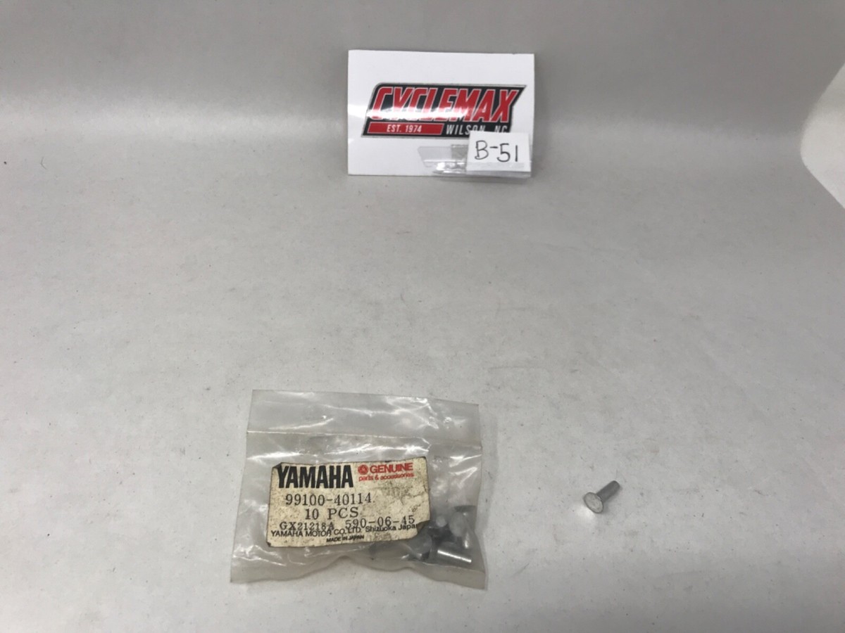 Flat Head Rivet Part Number - 99100-40114-00 For Yamaha NOS