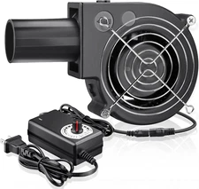 97Mm X 33Mm BBQ Blower Fan 12V with 120V – 240V AC Plug Variable Speed Controlle