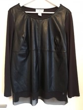 Rick Cardona New York- Shirt - Gr. 42 - Schwarz - vorne weiches Kunstleder-