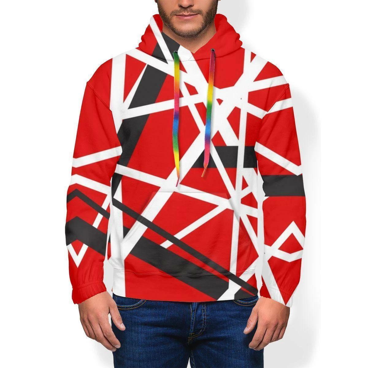 Van Halen Hoodie Stripes Hoodies Popular Polyester Pullover Hoodie Unisex