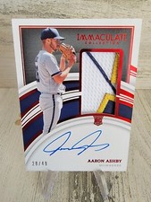 2022 Panini Immaculate RED Aaron Ashby Rookie Auto Patch 28/49 Brewers #106 C07