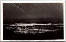 CA-California, Lights In Valley From Mt Wilson, Star Trails In Sky,RPPC Postcard