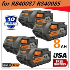 1-4Pack for Ridgid R840085 8.0Ah Lithium-ion Battery Rigid R840087 Power Tools