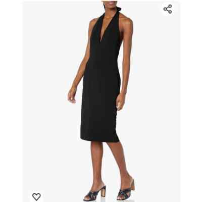 Dress the Population Vanessa Deep plunge halter top body con midi dress sz L NWT | eBay Dress the Population Vanessa Deep plunge halter top body con midi dress sz L NWT | eBay