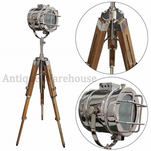 Beautiful Modern Spotlight Floor Lamp Nautical Tripod Searchlight Handmade Decor