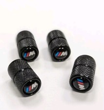 SPORT DELUXE BLACK TIRE VALVE DUST CAPS STEM COVERS UNIVERSAL FIT M BEEMA SERIES