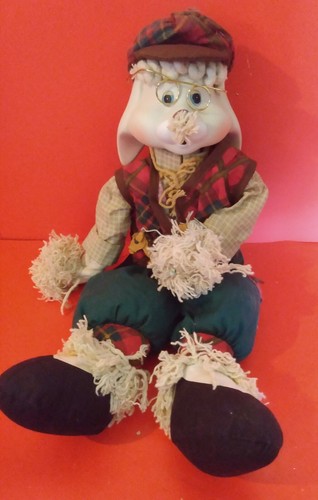 Pair of Ceramic & Cloth Bunny Rabbit Dolls - Boy & Girl - Picture 6 of 9