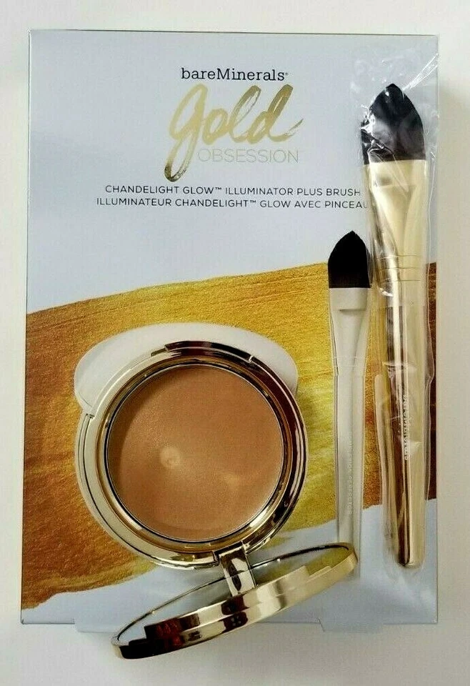 bareMinerals Chandelight Glow Illuminator GOLD OBSESSION + Limited Edition Brush - Image 3 of 4