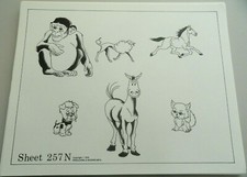 VTG 1978 Spaulding Rogers Don Nolan Tattoo Flash Sheet 257N Horses Monkey