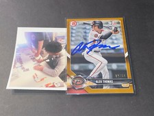 Alek Thomas Diamondbacks Auto Signed 2018 Bowman Gold Base Card /50 .