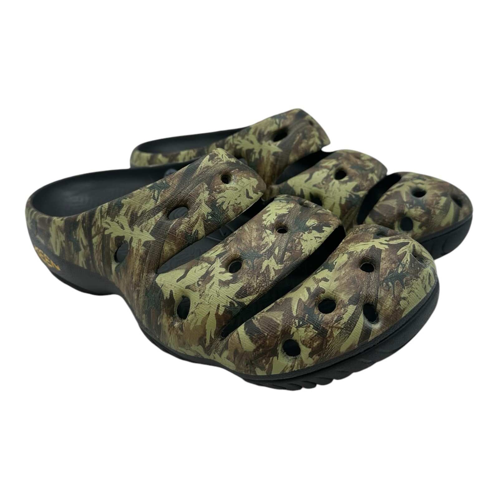 Keen Yogui Arts zoccoli uomo taglia 12 verde mimetico gomma scarpe slip on sandali