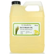 32 OZ/1 QUART PURE RICE BRAN CARRIER OIL REFINED ORGANIC COLD PRESSED  