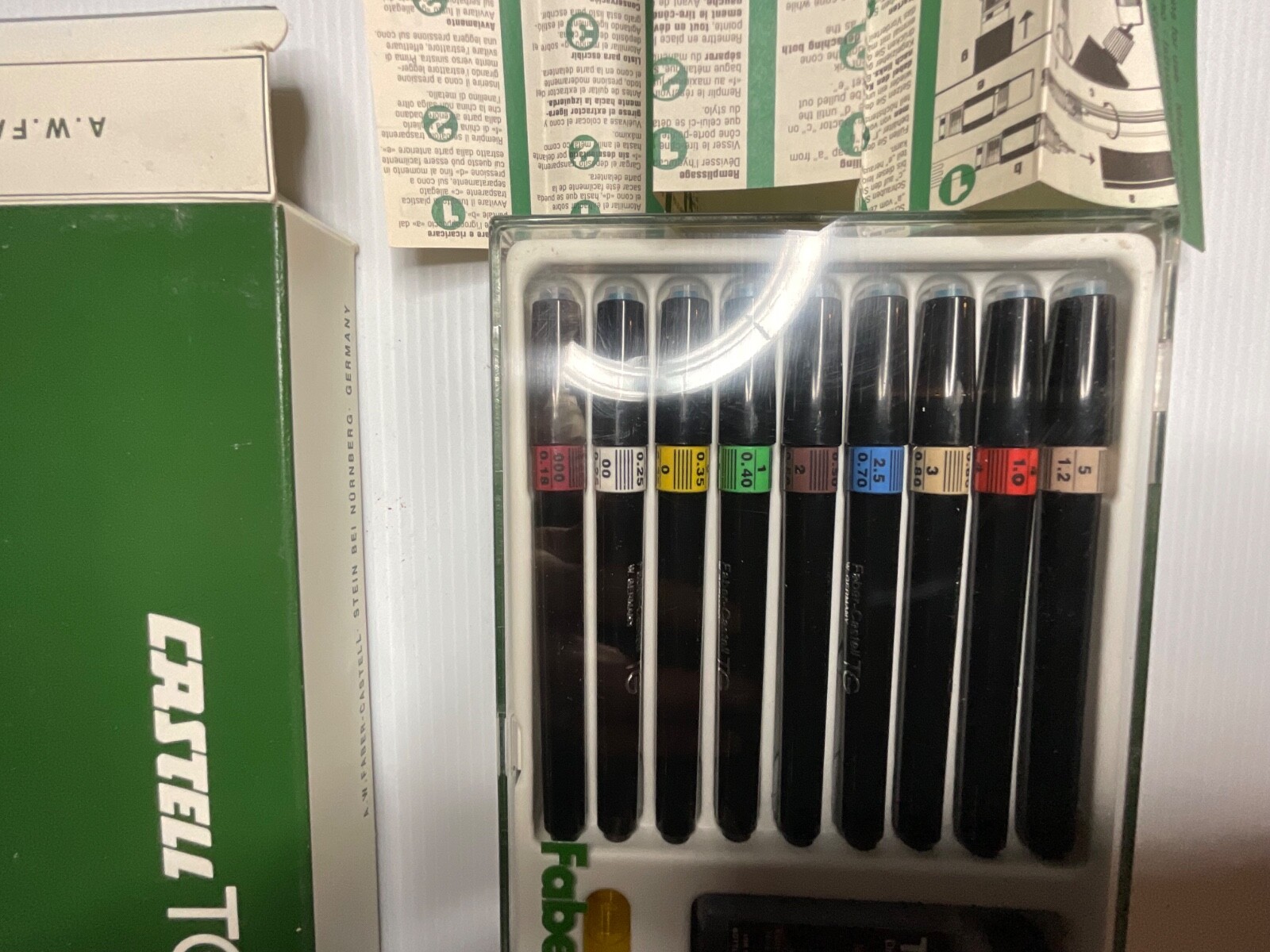 NOS Faber-Castell TG Technical Pens &ndash; 9 Sizes &ndash; Vintage 