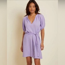 Nation LTD Finley Belted Easy Dress NWT, Lavender Fields, Medium, Made in USA