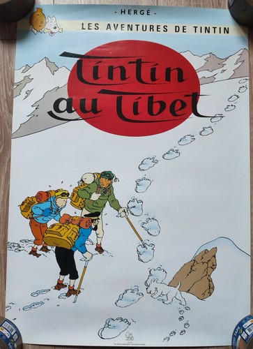 Coupon De Tissu Tintin (Hergé) - 61 X 85 Cm - Coton - Bleu - Parfait état Malgré Plusieurs Lavages
