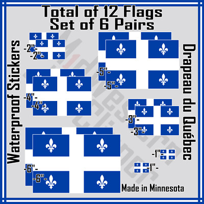 Quebec Flag Rug 12 Quebec Canada Flags Stickers, waterproof, suitable on cars. 6