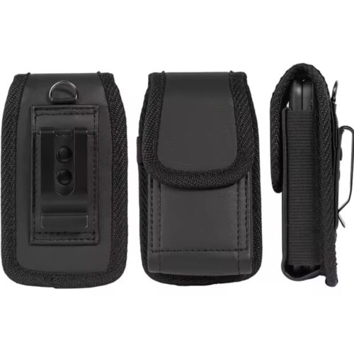 Universal Flip Phone Case Vertical Pouch Bag With Belt Loop Metal Clip