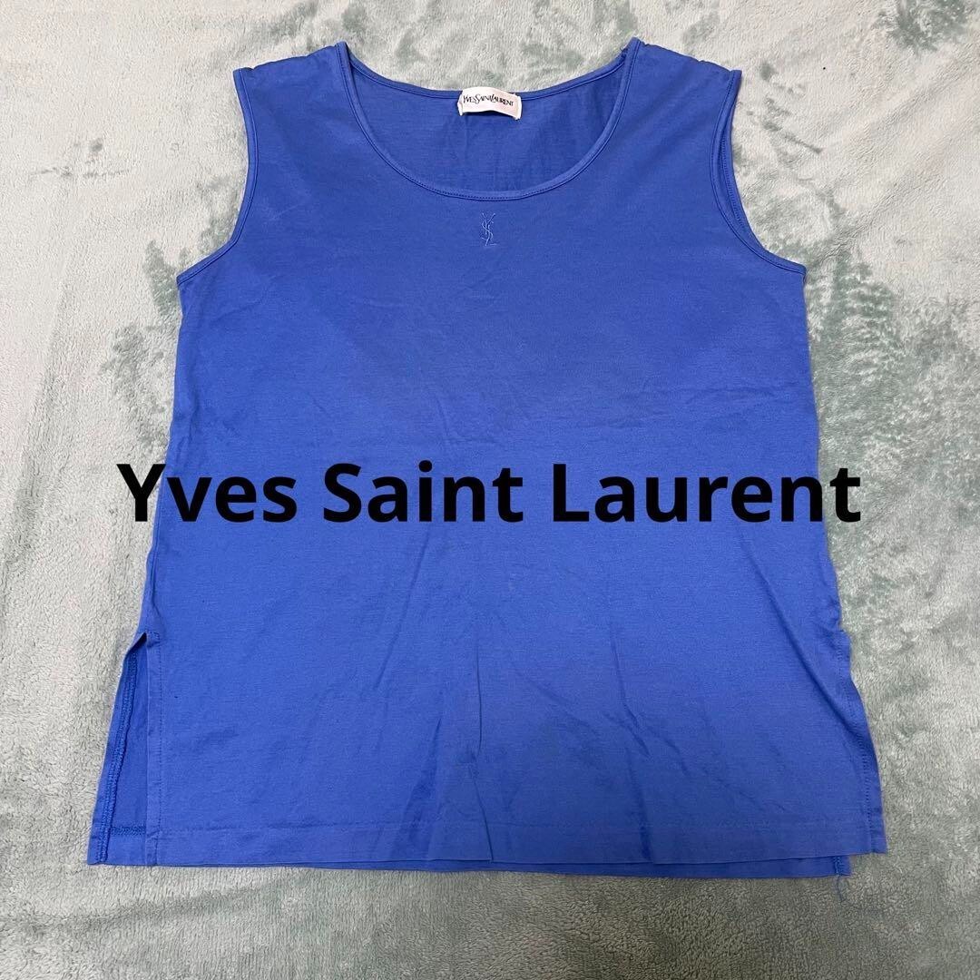 Autentica canotta smanicata Yves Saint Laurent logo ricamato taglia M donna