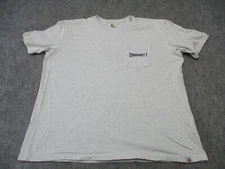 Carhartt Shirt Mens 2XL XXL Gray Work Short Sleeve Workwear Pocket Tee