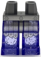 Lego New Minifigure Flat Silver Pants Glitter Trans-Purple Legs Silver Skirt