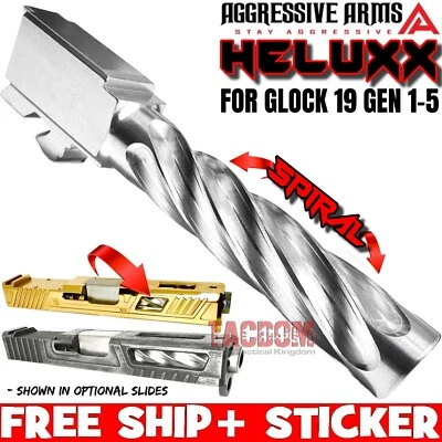 AGGRESSIVE ARMS HELUXX DEEP SPIRAL Match STAINLESS STEEL 9mm Barrel For GLOCK 19