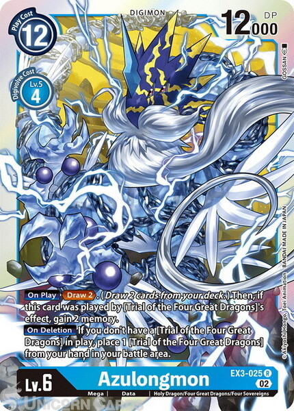 EX3-025 Azulongmon Rare Mint Digimon Card