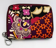 Vera Bradley Patchwork Sunset Accordion Zip Keychain Wallet 4.5"