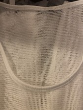 Unbranded Men's Fishnet Mesh Tank Top Vest White Polyester Size Medium NWOT