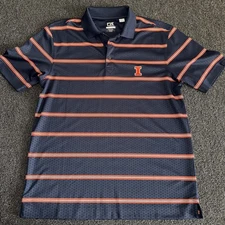 Cutter And Buck Illini Polo Size Medium Drytec Fighting Illinois UIUC Basketball