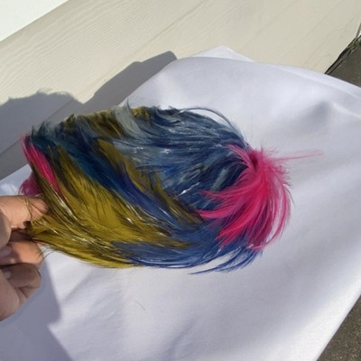 Christian Dior Chapeaux Paris-New York Women s Feather Fascinator Blue Pink M