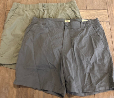 RedHead Men's Nylon Cargo Shorts Lot of 2 Gray & Green Outdoor Pockets Button