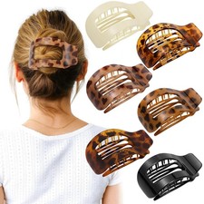 6 PCS Flat Hair Clips for Women, Large French Flat Claw Clips for Thick Thin
