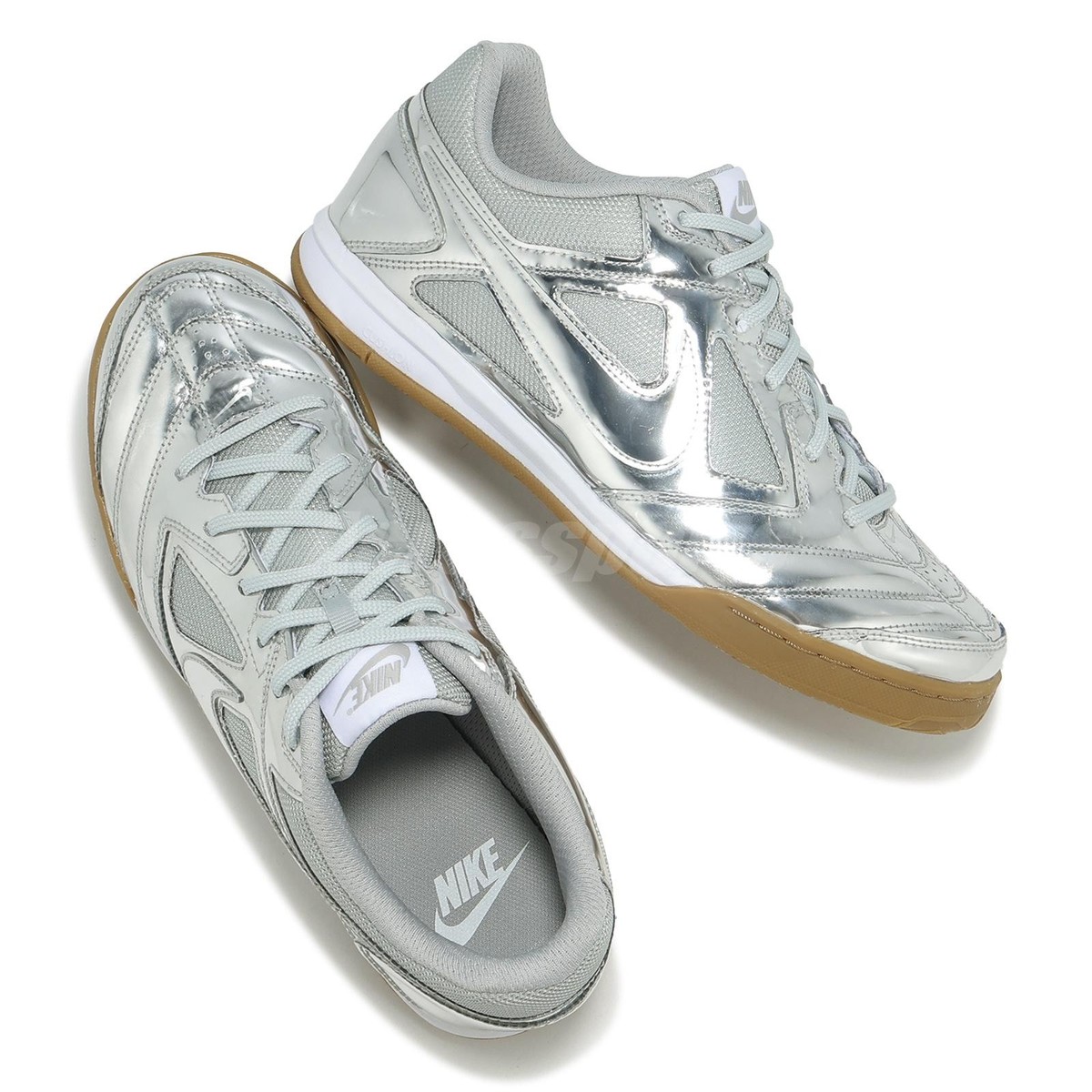 Nike Gato LV8 Metallic Silver Gum Men Unisex Indoor Soccer Shoes
