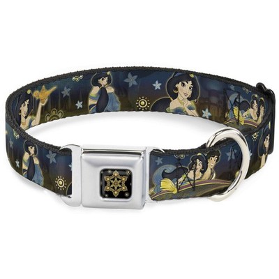 Dog Collar DYEW-Aladdin Flower Motif Full Color Black/Gold Jasmine & (US IMPORT)
