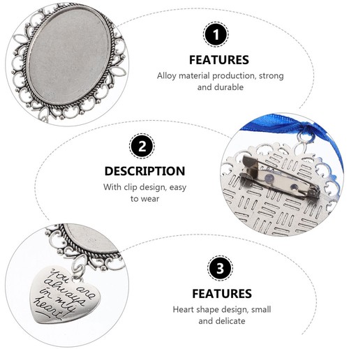 2 Pcs Metal Necklace Photo Frame Charms Photo Pendant Trays for Jewelry - Bild 2 von 12