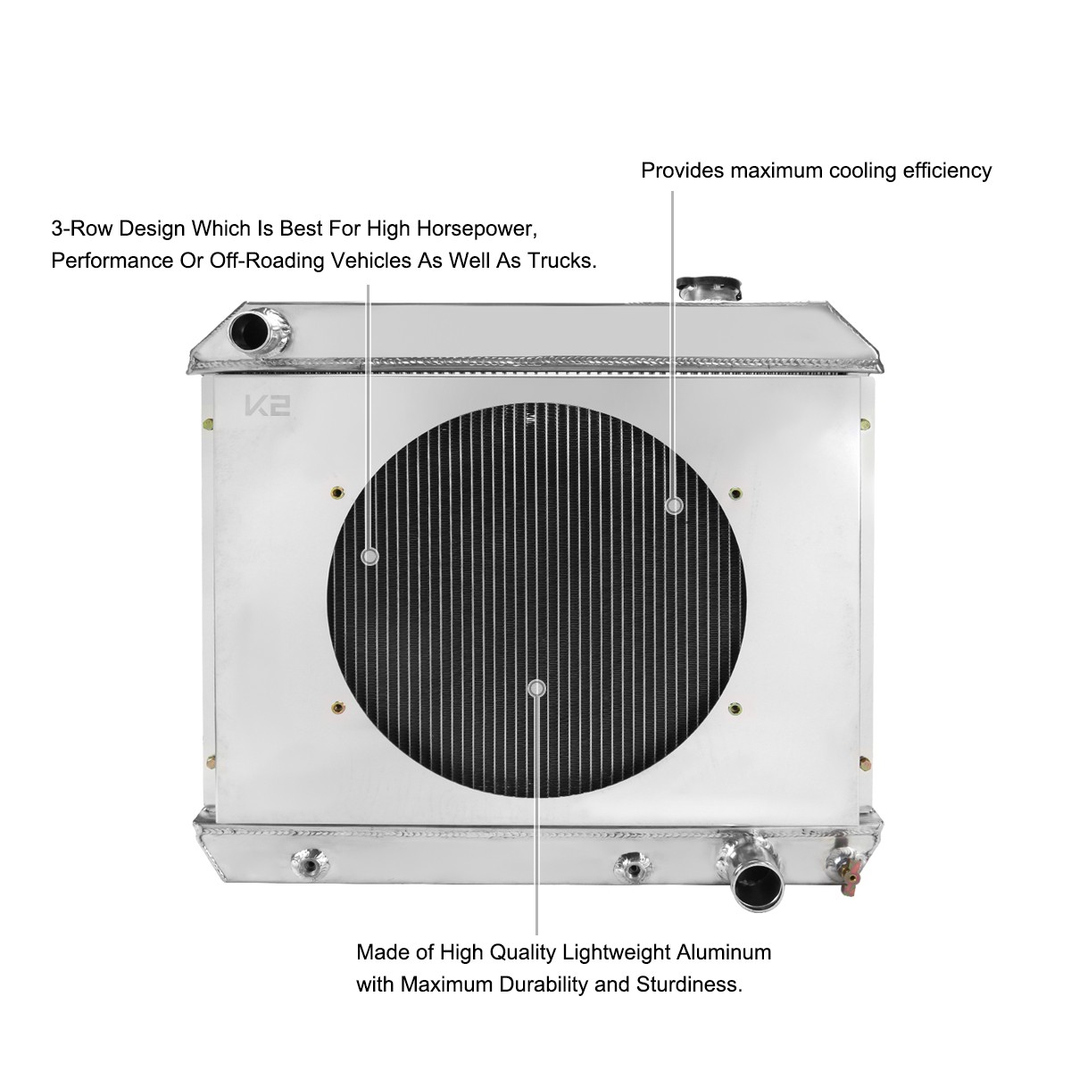 Radiator+Shroud Fan Fits 1963-1966 Pontiac Bonneville V8 3 Row Core Design