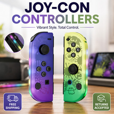 Wireless Controller for Nintendo Switch RGB LED Dual Vibration HD Joystick Gamep