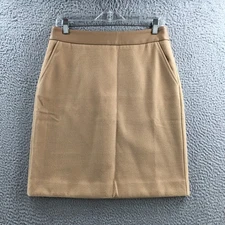Cabi Straight & Pencil Skirt Womens 4 Beige Flat Front Casual Side Pocket Casual