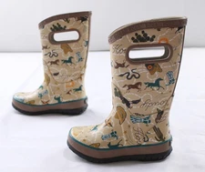 Bogs Unisex Kids' New Western Print Rain Boots AC2 Tan Multi Size US:9 EU:25 