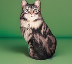 Vintage 14” Retired Adeline Halvorson Cat Weighted Door Stop Tabby Long Hair