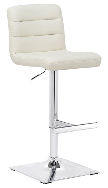 B&Q -  Luscious Bar StoolAdjustable Height And Swivel Kitchen BarstoolCream - Image 2