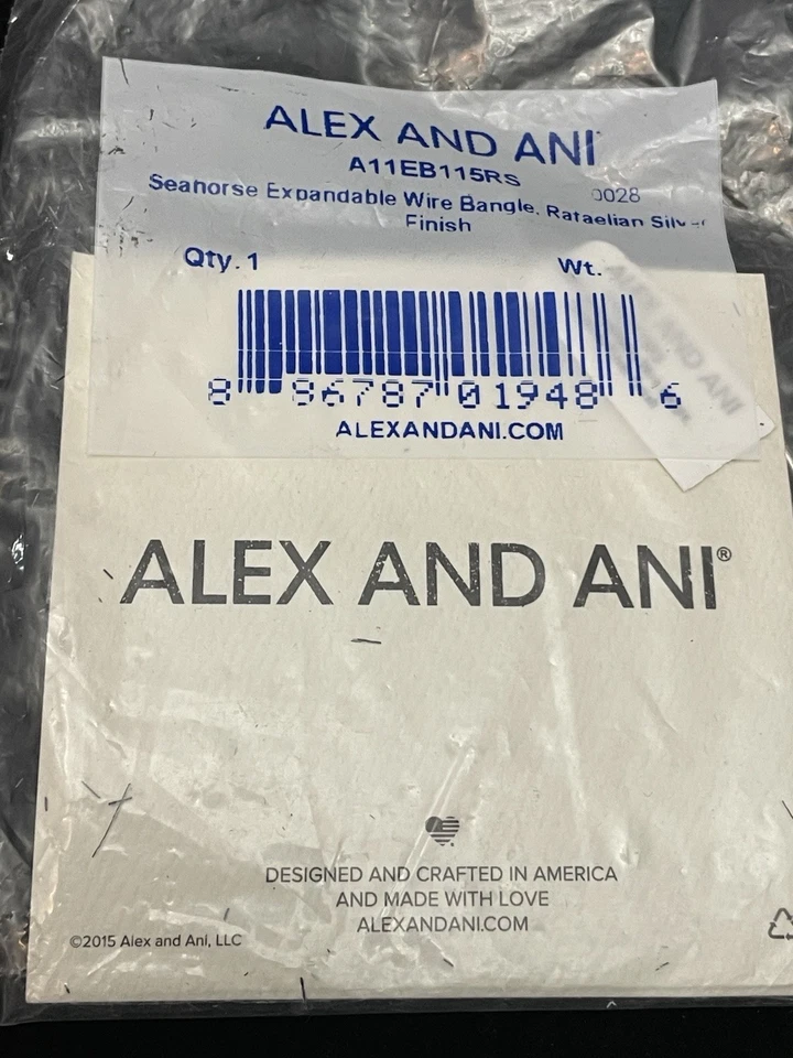 Alex and Ani морской конек браслет (+энергия) Rafaelian серебро новый с Ярлыками - Изображение 3 из 3