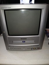 vintage silver Toshiba MD9DM1 9-inch CRT TV and DVD player combo. Dvd Not...